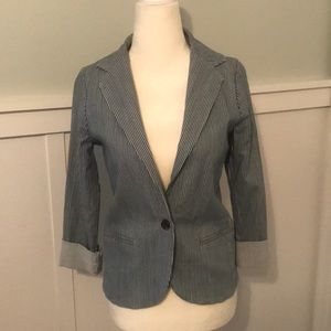 XS Splendid blue (denim-like) striped blazer